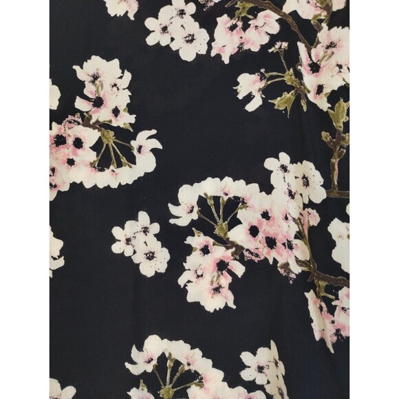 Vero Moda Top Women's L Pink White Floral 3/4 Sleeve Viscose Round Neck Popover - Picture 7 of 8